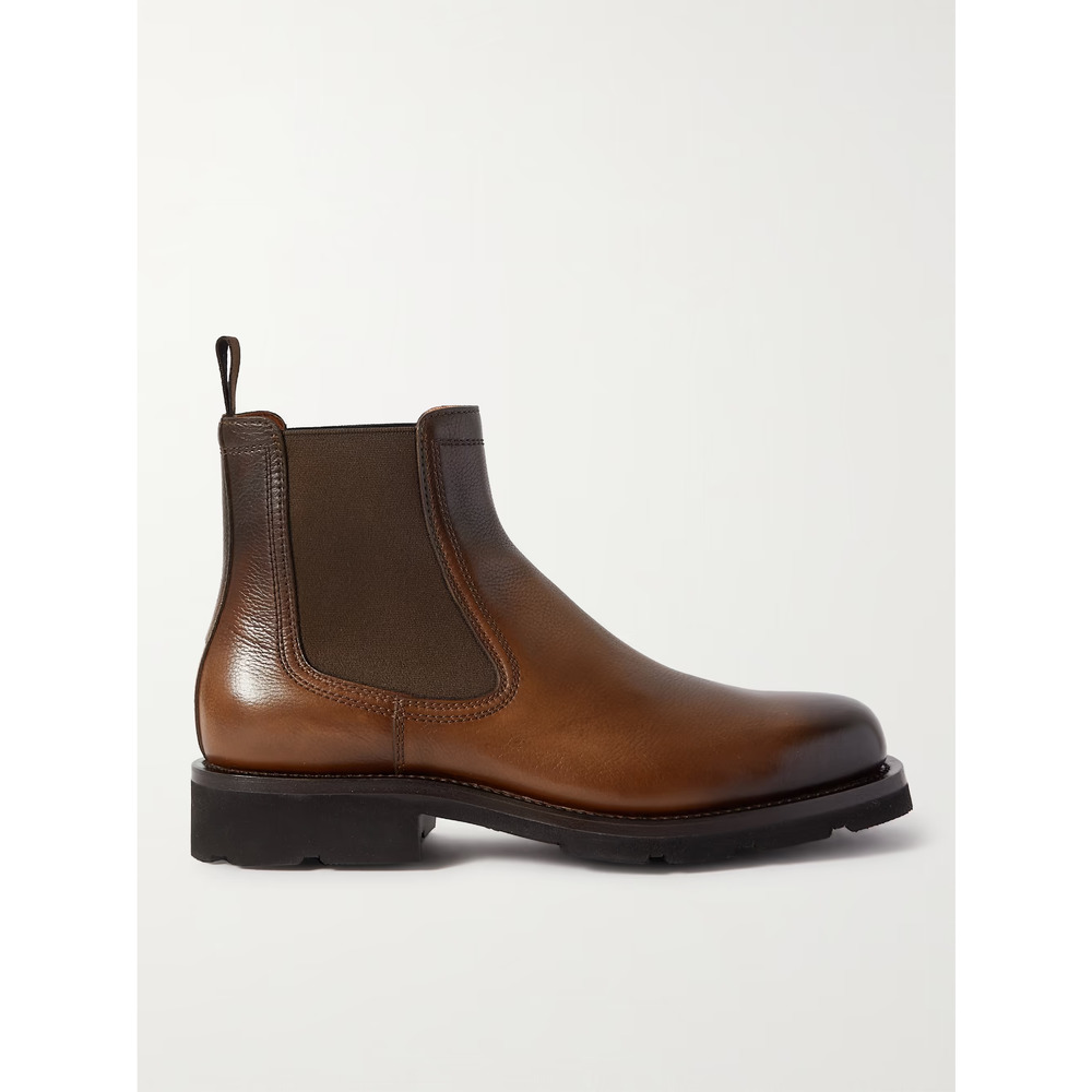 SANTONI Chelsea boots leather Brown size UK 10 / US 11
